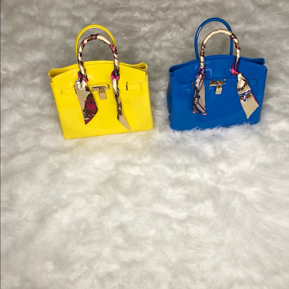 Blue and Yellow Jelly Handbag Bundle